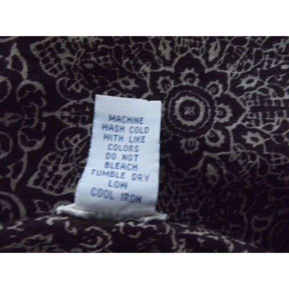 Lucky Brand John Robshaw Top Womens Sz Medium Brown floral print Henley pullover - Picture 9 of 10